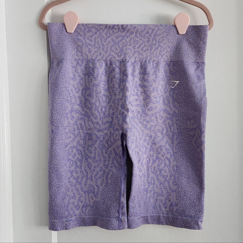 Gymshark Lavender Patterned Bike Shorts